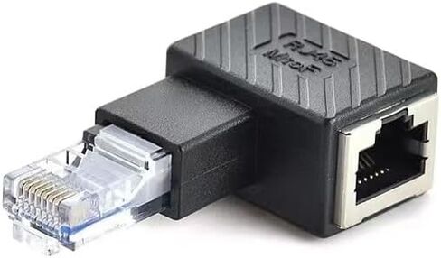 4 قطع موصل RJ45 90 درجة، محول موسع RJ45 ذكر إلى أنثى للمودم، جهاز التوجيه، الكمبيوتر الشخصي، طابعة الشبكة، الكمبيوتر المحمول، LAN، التبديل (الزاوية اليمنى، الزاوية اليسرى، الزاوية العلوية، الزاوية السفلية) in Saudi Arabia