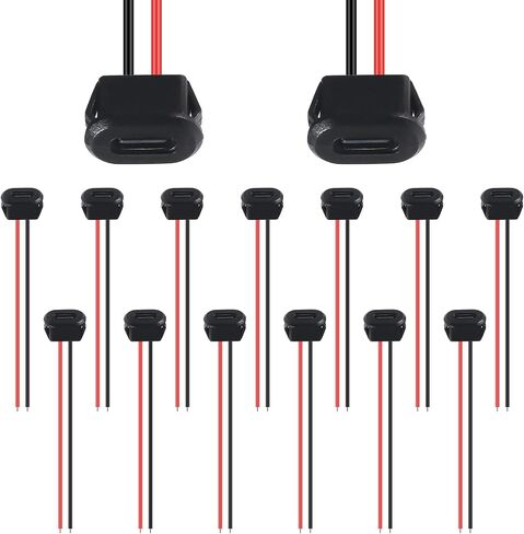 15 قطعة من النوع C USB C أنثى الهيكل 2 دبوس نوع C أنثى موصل مقبس جاك مقاوم للماء منفذ شحن أنثى مع مشبك بطاقة 3A USB-C شاحن التوصيل المقبس in Kuwait