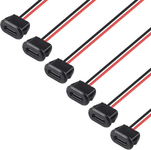 15 قطعة من النوع C USB C أنثى الهيكل 2 دبوس نوع C أنثى موصل مقبس جاك مقاوم للماء منفذ شحن أنثى مع مشبك بطاقة 3A USB-C شاحن التوصيل المقبس in Kuwait