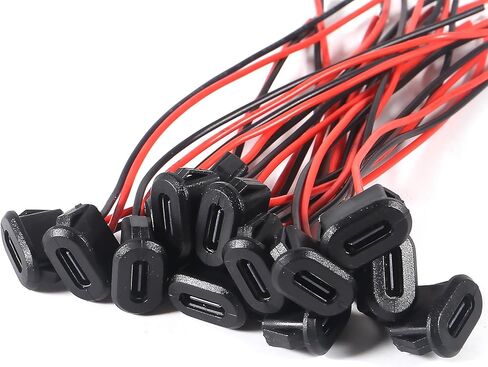 15 قطعة من النوع C USB C أنثى الهيكل 2 دبوس نوع C أنثى موصل مقبس جاك مقاوم للماء منفذ شحن أنثى مع مشبك بطاقة 3A USB-C شاحن التوصيل المقبس in Kuwait