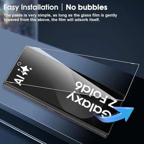 [مجموعة مكونة من 6 قطع] واقي شاشة Galaxy Z Fold 6، 2 طبقة داخلية من مادة TPU + 2 زجاج خارجي مقوى + 2 واقيات عدسة الكاميرا، وضوح عالي، مضاد للخدش، صلابة عالية، خالي من الفقاعات، لهاتف Samsung Galaxy Z Fold6 in Saudi Arabia