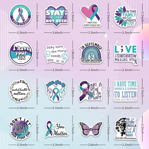 DECYOOL 100Pcs Suicide Mental Health Awareness Stickers Bulk Decals in Kuwait
