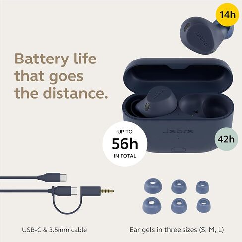 Jabra Elite 8 Active Gen 2 Bluetooth Wireless Earbuds with Dolby Audio Spatial Sound - Advanced Workout Waterproof Headphones with Noise Cancelling, Military Grade with Smart Case - Navy in Saudi Arabia