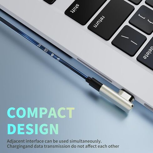 محول USB C مغناطيسي 240 وات، محول USB C مغناطيسي 90 درجة قابل للفصل، 24 دبوس مع PD شحن سريع 40 جيجابت في الثانية 8K 60 هرتز لـ Thunderbolt 3/4، MacBook Pro/Air/، PS5 PSVR2 in Kuwait