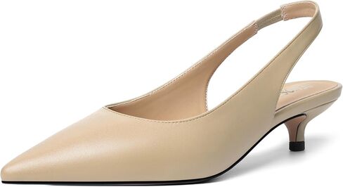 Womens Cute Slip On Matte Dating Pointed Toe Slingback Kitten Low Heel Pumps Shoes 1.5 Inch in Saudi Arabia