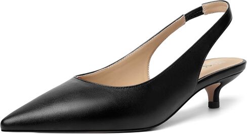 Womens Cute Slip On Matte Dating Pointed Toe Slingback Kitten Low Heel Pumps Shoes 1.5 Inch in Saudi Arabia
