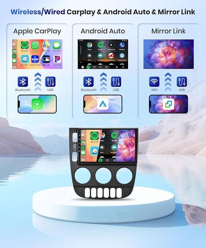 【2G+64G】 لسيارة Mercedes Benz W163 ML320 ML350 ML400 ML500 1997-2005 ستيريو راديو السيارة Android، Carplay اللاسلكي Android Auto 9 بوصة مستقبل صوت بلوتوث للسيارة GPS واي فاي كاميرا احتياطية FM/RDS HiFi SWC in Saudi Arabia