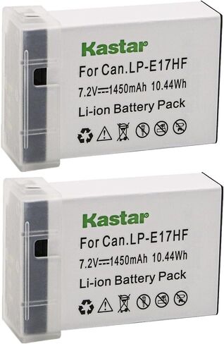 Kastar [تم فك تشفيرها بالكامل] قطعتان بديلتان لبطارية LP-E17HF لكاميرات Canon KISS X8i، وKISS X9i، وEOS Rebel T6i، وEOS Rebel T6s، وEOS Rebel T7i، وEOS Rebel T8i، وEOS M3، وEOS M5، وEOS M6، وEOS M6 Mark II آلة تصوير in Saudi Arabia