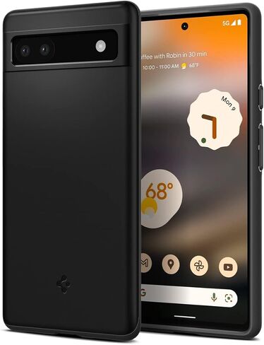 Spigen Thin Fit Case Compatible with Google Pixel 6a, Black in Saudi Arabia