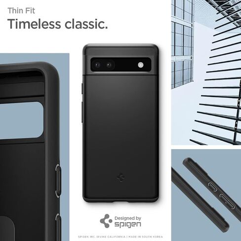 Spigen Thin Fit Case Compatible with Google Pixel 6a, Black in Saudi Arabia