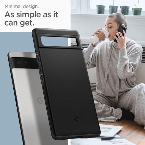 Spigen Thin Fit Case Compatible with Google Pixel 6a, Black in Saudi Arabia