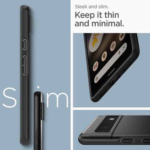 Spigen Thin Fit Case Compatible with Google Pixel 6a, Black in Saudi Arabia