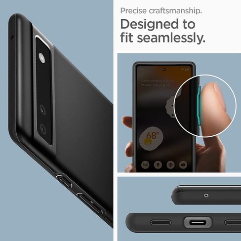 Spigen Thin Fit Case Compatible with Google Pixel 6a, Black in Saudi Arabia