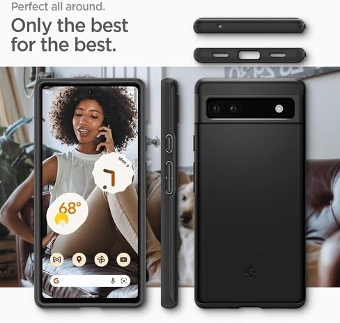 Spigen Thin Fit Case Compatible with Google Pixel 6a, Black in Saudi Arabia