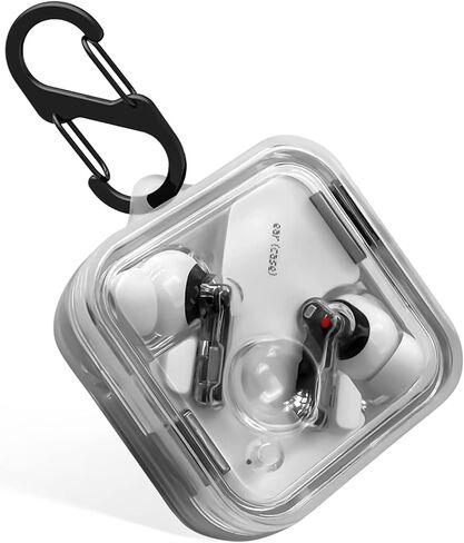 حافظة سيليكون من Geiomoo لسماعات Nothing Ear 2، غطاء حماية مزود بحلقة تسلق (شفاف) in Kuwait