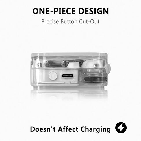 حافظة سيليكون من Geiomoo لسماعات Nothing Ear 2، غطاء حماية مزود بحلقة تسلق (شفاف) in Kuwait