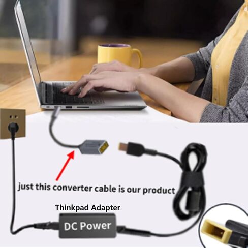 مدخل أنثى بطرف نحيف DC إلى كابل شحن طاقة ذكر USB C PD، لمحول طاقة الفم المستطيل Lenovo Thinkpad إلى USB type-C PD 5V/9V/20V. يستخدم لشحن الهواتف والأجهزة اللوحية وأجهزة الكمبيوتر المحمولة. in Saudi Arabia
