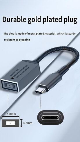 مدخل أنثى بطرف نحيف DC إلى كابل شحن طاقة ذكر USB C PD، لمحول طاقة الفم المستطيل Lenovo Thinkpad إلى USB type-C PD 5V/9V/20V. يستخدم لشحن الهواتف والأجهزة اللوحية وأجهزة الكمبيوتر المحمولة. in Saudi Arabia