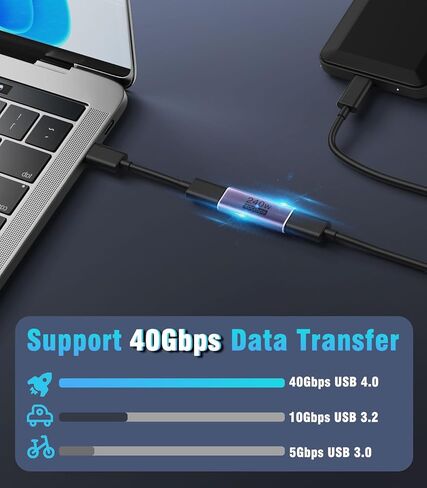 محول MoKo USB C أنثى إلى أنثى، وصلة USB C تدعم الشحن السريع 240 وات/نقل بيانات 40 جيجابت في الثانية، موسع USB من النوع C مع فيديو 8K@60 هرتز لأجهزة MacBook وiPad وThunderbolt 4/3-1 Pack in Saudi Arabia