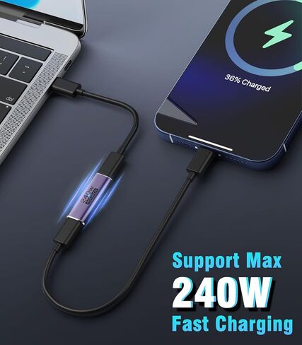 محول MoKo USB C أنثى إلى أنثى، وصلة USB C تدعم الشحن السريع 240 وات/نقل بيانات 40 جيجابت في الثانية، موسع USB من النوع C مع فيديو 8K@60 هرتز لأجهزة MacBook وiPad وThunderbolt 4/3-1 Pack in Saudi Arabia