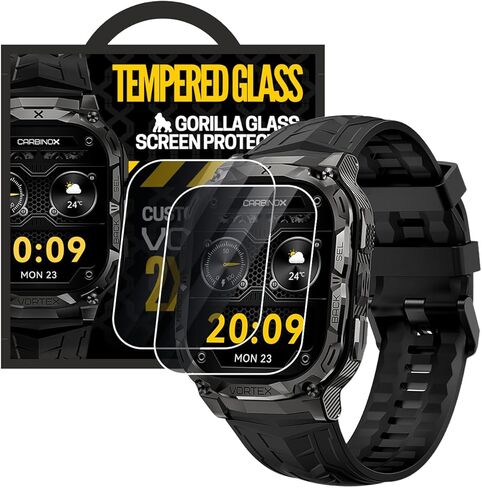 CARBINOX Tempered Glass Screen Protector Compatible Smartwatches - High Transparency, Anti Scratch, High Sensitivity, Bubble Free (2 Pack) Blaze S in Kuwait