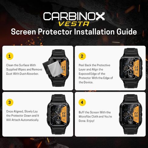 CARBINOX Tempered Glass Screen Protector Compatible Smartwatches - High Transparency, Anti Scratch, High Sensitivity, Bubble Free (2 Pack) Blaze S in Kuwait