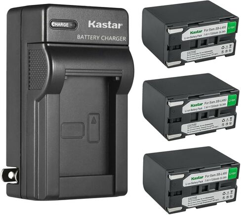 Kastar 4-Pack SB-L480 Battery and AC Wall Charger Replacement for Samsung VP-W80, VP-W80U, VP-W87, VP-W87D, VP-W90, VP-W95D, VP-W97, SC-L520, SC-L530, SC-L550, SC-L600, SC-L610, SC-L630 Camera in Saudi Arabia