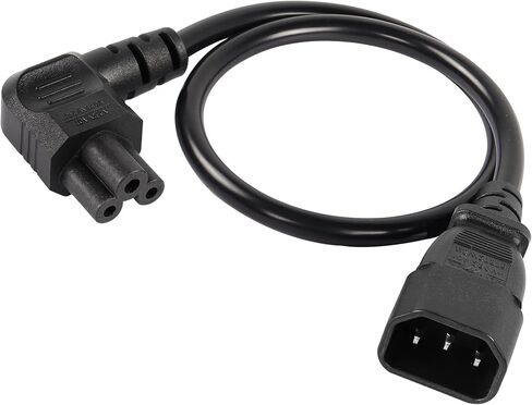 سلك طاقة GELRHONR 0.5 متر C14 إلى C5، كابل محول 18AWG IEC 320 C14 ذكر إلى C5 أنثى، 2.5 أمبير 250 فولت تيار متردد ميكي ماوس أنثى 3 أقطاب إلى C14 سلك محول طاقة للكمبيوتر المحمول (أسود-0.5 متر) in Saudi Arabia