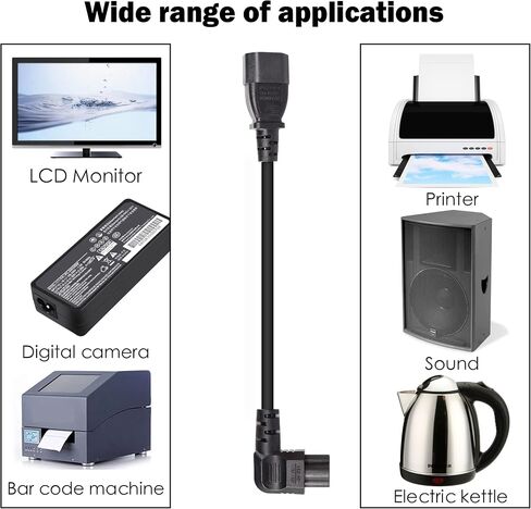 سلك طاقة GELRHONR 0.5 متر C14 إلى C5، كابل محول 18AWG IEC 320 C14 ذكر إلى C5 أنثى، 2.5 أمبير 250 فولت تيار متردد ميكي ماوس أنثى 3 أقطاب إلى C14 سلك محول طاقة للكمبيوتر المحمول (أسود-0.5 متر) in Saudi Arabia