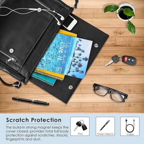 DETUOSI Universal 10 inch Tablet Case, 10.1 inch Tablet Cover, Protective Folio PU Leather Multi-angle Viewing Stand Case【with 3 Card Slots】for All Kinds of 9.6-10.5 inch Android/iOS/Windows Tablet #3 in Saudi Arabia