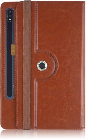 Case Compatible with Tablet Samsung Galaxy Tab S9 FE Plus S9 Plus S8 Plus S7 FE S7 Plus 12.4 Inch,Cover 360° Rotating Stand PU Leather for Galaxy Tab S9 FE+ S9 + S8+ S7+ 12.4,Brown in Saudi Arabia