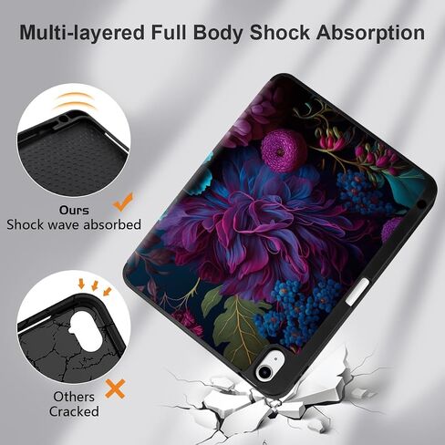 حافظة MEEgoodo لجهاز iPad A16 الجيل الحادي عشر 11 بوصة 2025/iPad الجيل العاشر 10.9 بوصة 2022، غطاء كمبيوتر لوحي مع حامل ثلاثي الطي + حامل أقلام + تنبيه/غفو تلقائي + غطاء خلفي ناعم من مادة TPU، أبيض منقط ووردي in Kuwait