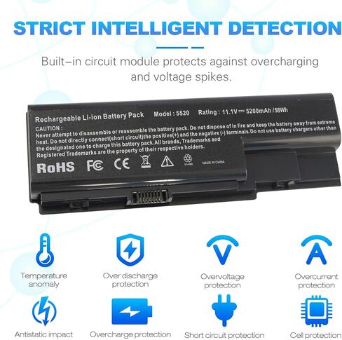 بطارية كمبيوتر محمول مناسبة لسلسلة Gateway MDJ7820u Acer Aspire 5520 5720 5920 6920 6920G 7520 7720 7720G 7720Z، P/N AS07B31 AS07B32 AS07B41 AS07B42 AS07B51 AS07B71 AS07B72 CONIS72 .008 إل سي.BTP00.014 in Kuwait