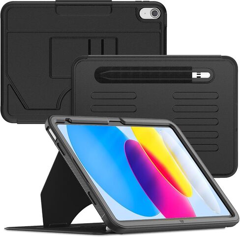 HXCASEAC for iPad 10th Generation Case with Strong Magnetic Cover, 10.9 inch Protective with Multi-Angle Stand, Pencil Holder, Card Slots for iPad 10th Gen Case A2696/A2757/A2777, Navy in Saudi Arabia