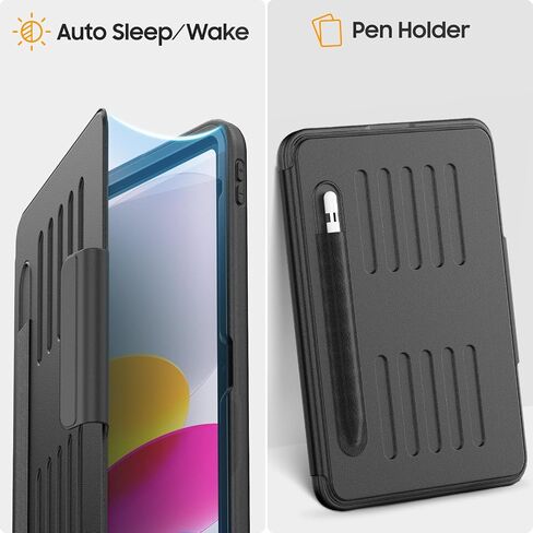 HXCASEAC for iPad 10th Generation Case with Strong Magnetic Cover, 10.9 inch Protective with Multi-Angle Stand, Pencil Holder, Card Slots for iPad 10th Gen Case A2696/A2757/A2777, Navy in Saudi Arabia