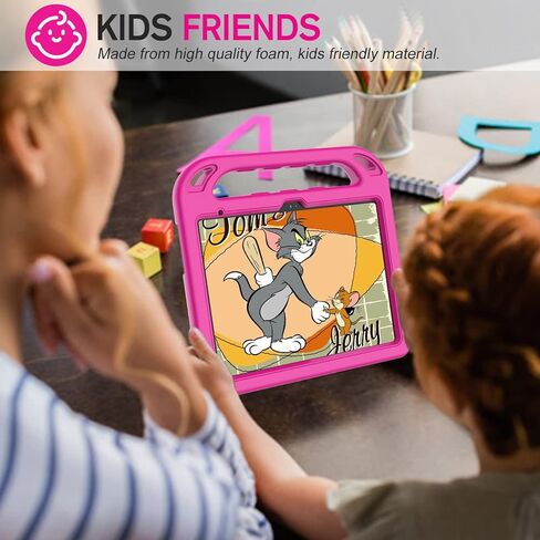 iPad 10th Generation Case for Kids, iPad 10.9 Inch Case with Built-in Screen Protector, Durable Lightweight Shockproof Handle Stand Child Cover Case for iPad 10th Gen 2022 Release - Rose in Kuwait