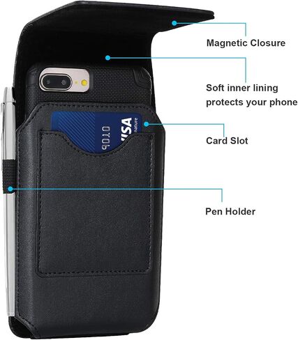 Mopaclle Swivel Belt Clip for Samsung Galaxy A03s A14 A33 A25 A52 A73 Note 20 Ultra 8 9 S24 Plus S23 Plus Cell Phone Pouch for iPhone Plus Leather Belt Case Holster Pouch Carrying Holder Cover, Black in Kuwait
