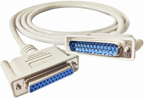 JIANSHEN DB25 ذكر إلى أنثى 30AWG رقائق معدنية مزدوجة محمية سلك نحاسي مضفر، D-SUB 25 دبوس RS232 كابل تسلسلي (رمادي) (1.8 متر) in Kuwait