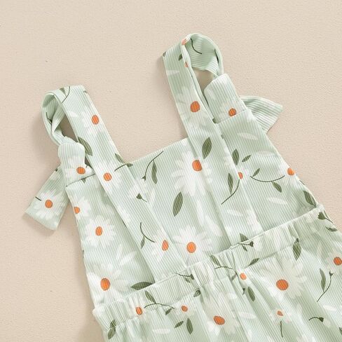 Baby Girl Flare Jumpsuit Toddler Floral Bell Bottom Romper Daisy Sleeveless Suspender Pants Infant Wide Leg Overalls in Saudi Arabia