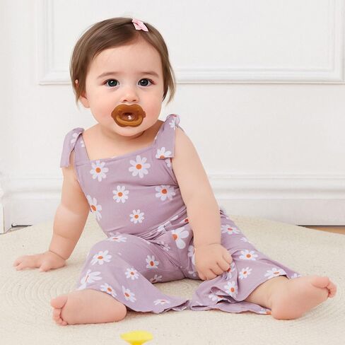 Toddler Daisy Outfit Baby Girl Bell Bottom Romper Sleeveless Flare Jumpsuit Wide Leg Floral Overalls Summer Clothes in Saudi Arabia
