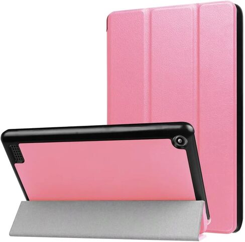 Tablet Cover for Amazon Kindle Fire 7 7th 9th Generation(2017/2019 Release),Ultra Slim Folio Stand Lightweight Leather Case for Kindle Fire HD7 7th SR043KL 9th Gen 7" (KST-Pink) in Saudi Arabia