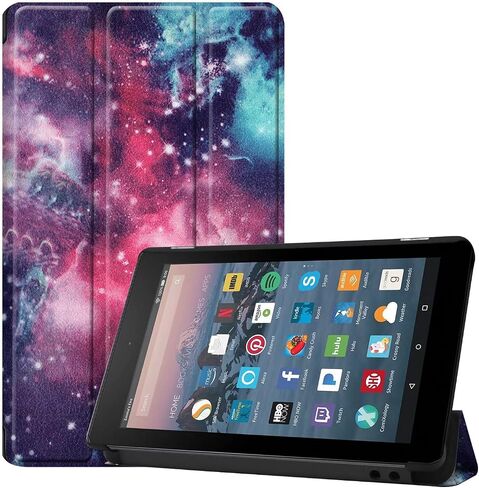 Tablet Cover for Amazon Kindle Fire 7 7th 9th Generation(2017/2019 Release),Ultra Slim Folio Stand Lightweight Leather Case for Kindle Fire HD7 7th SR043KL 9th Gen 7" (KST-Pink) in Saudi Arabia