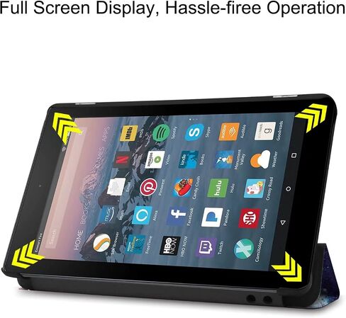 Tablet Cover for Amazon Kindle Fire 7 7th 9th Generation(2017/2019 Release),Ultra Slim Folio Stand Lightweight Leather Case for Kindle Fire HD7 7th SR043KL 9th Gen 7" (KST-Pink) in Saudi Arabia