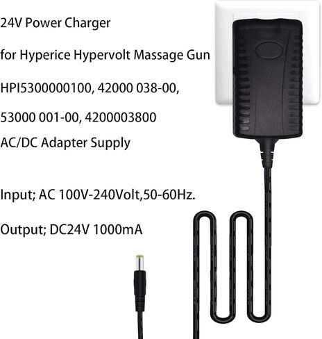 24V Power Charger for Hyperice Hypervolt Massage Gun HPI5300000100, 42000 038-00,53000 001-00, 4200003800 AC/DC Adapter Supply in Saudi Arabia