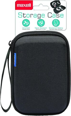 Maxell Hard Shell Small Storage Case: Keep Your Accessories Organized and Safe with Mesh Pockets, Elastic Loop, and Zipper Pocket - Ideal for Powerbanks, Cables, and Earbuds (Pack of 2) in Kuwait