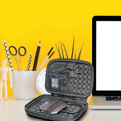 Maxell Hard Shell Small Storage Case: Keep Your Accessories Organized and Safe with Mesh Pockets, Elastic Loop, and Zipper Pocket - Ideal for Powerbanks, Cables, and Earbuds (Pack of 2) in Saudi Arabia