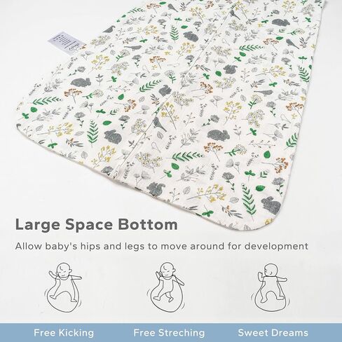 SIMYJOY Muslin Sleep Sack 6-12 Months, 0.5 Tog Sleep Sack Baby Wearable Blanket, Breathable Sleep Sacks 2 Pack, Garden Bunny White Green in Saudi Arabia