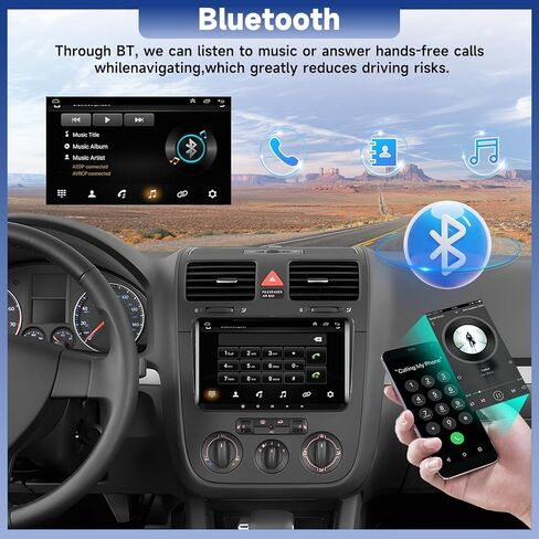 UNITOPSCI 2G+64G ستيريو سيارة Android لسيارة VW Passat Jetta Golf Touran Seat Skoda Wireless Apple CarPlay Android Auto Bluetooth GPS Navigation 9 بوصة تعمل باللمس WiFi/HiFi FM/RDS + ميكروفون كاميرا احتياطية in Saudi Arabia