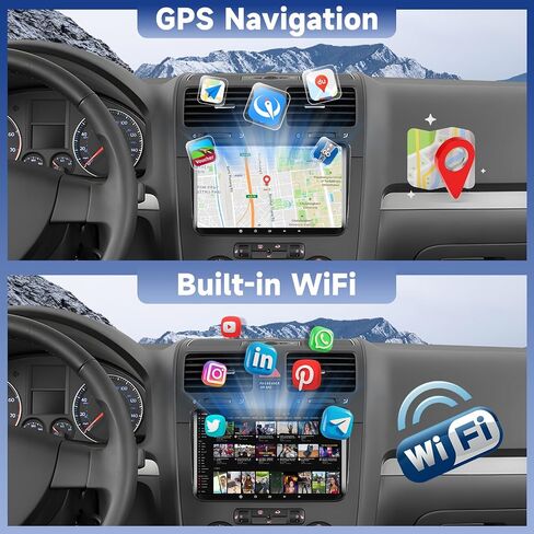 UNITOPSCI 2G+64G ستيريو سيارة Android لسيارة VW Passat Jetta Golf Touran Seat Skoda Wireless Apple CarPlay Android Auto Bluetooth GPS Navigation 9 بوصة تعمل باللمس WiFi/HiFi FM/RDS + ميكروفون كاميرا احتياطية in Saudi Arabia