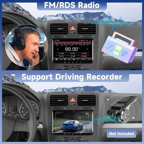 UNITOPSCI 2G+64G ستيريو سيارة Android لسيارة VW Passat Jetta Golf Touran Seat Skoda Wireless Apple CarPlay Android Auto Bluetooth GPS Navigation 9 بوصة تعمل باللمس WiFi/HiFi FM/RDS + ميكروفون كاميرا احتياطية in Saudi Arabia